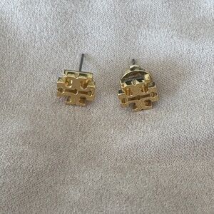 Tory Burch Gold Logo Stud Earrings
